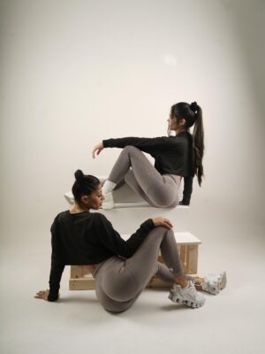 Seamless High Waisted Leggings In Grey Colour