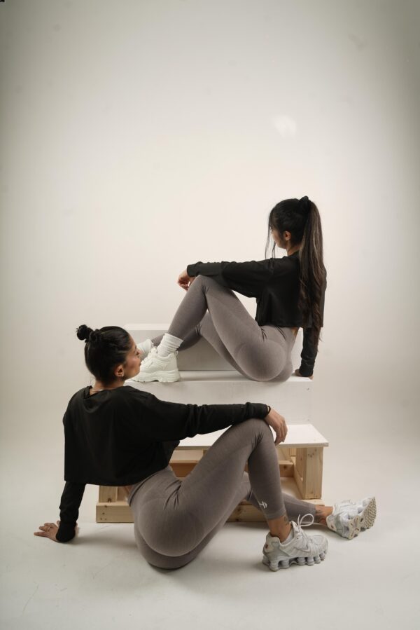 Seamless High Waisted Leggings In Grey Colour