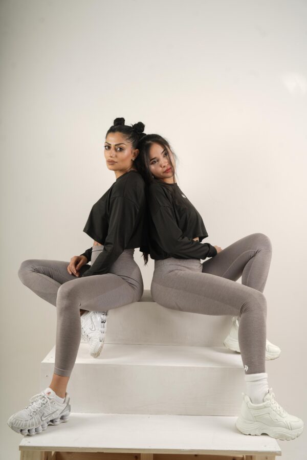 Seamless High Waisted Leggings In Grey Colour