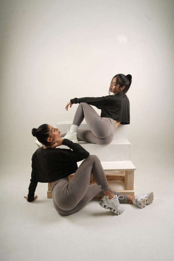 Seamless High Waisted Leggings In Grey Colour