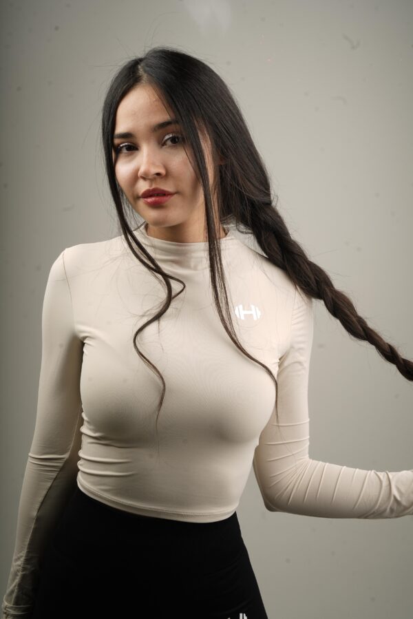 Seamless Beige Long Sleeve Top