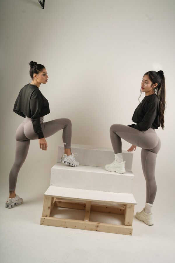 Seamless High Waisted Leggings In Grey Colour