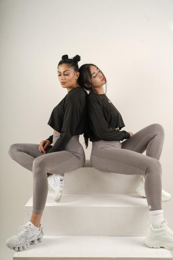 Seamless High Waisted Leggings In Grey Colour