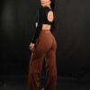 Brown Gangster Club Leg Pants