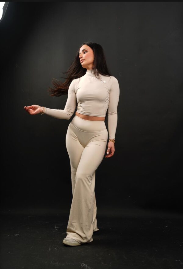 Beige Gangster Club Leg Pants