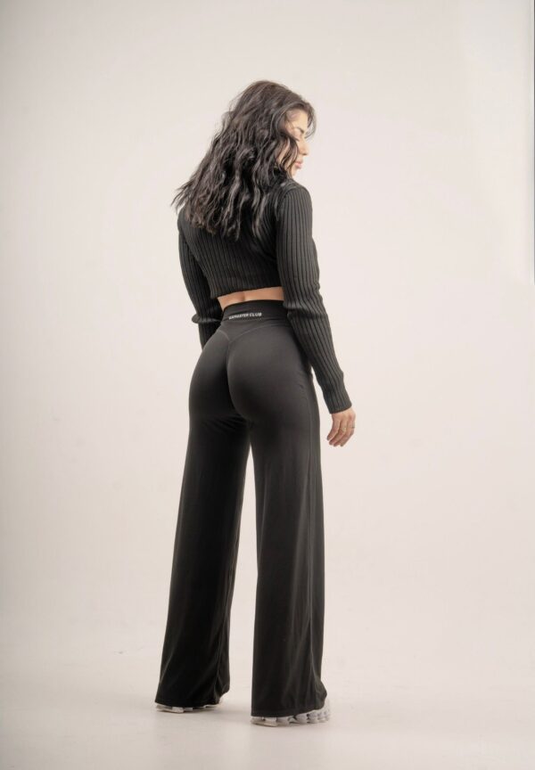 Black Gangster Club Leg Pants