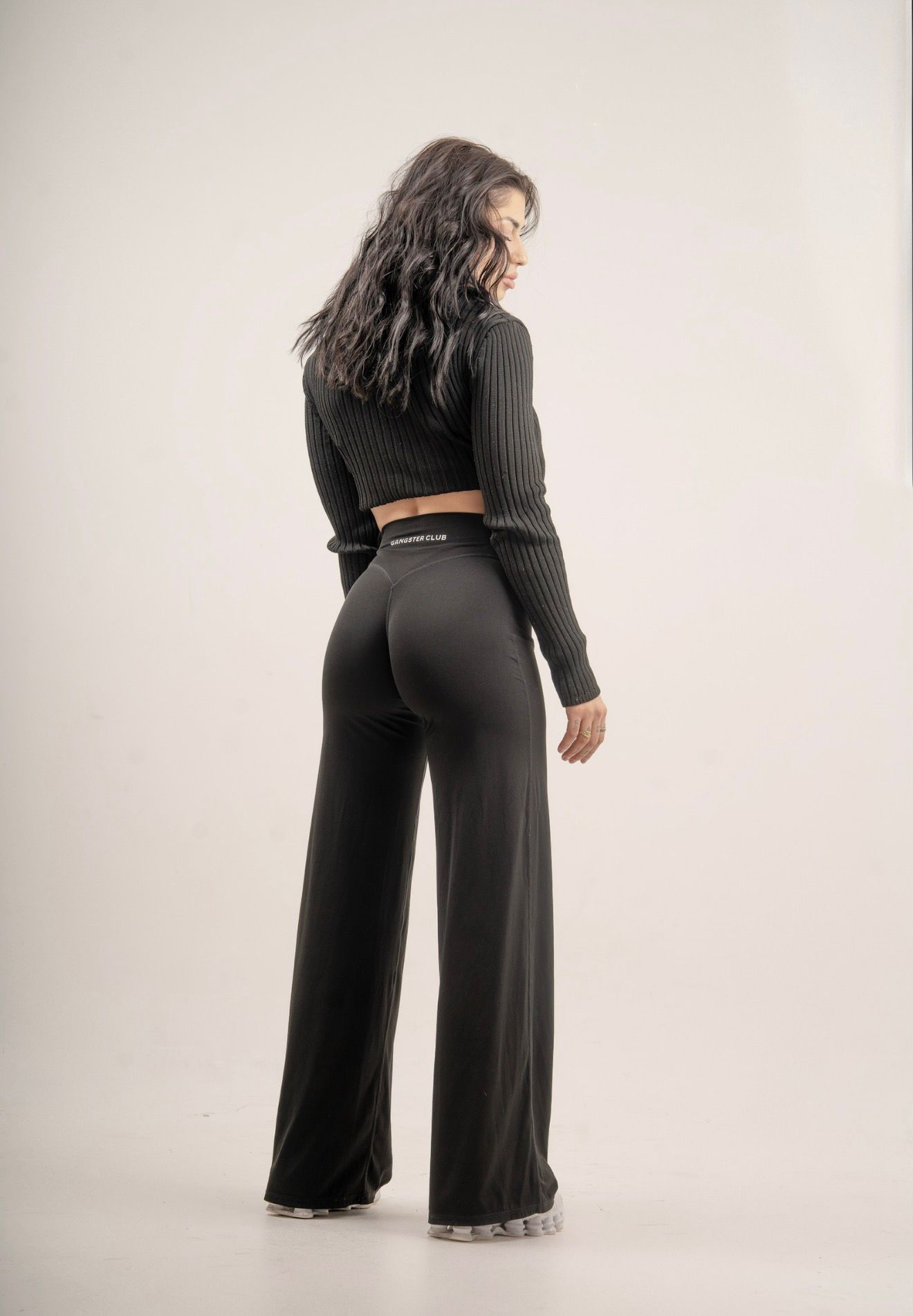 Black Gangster Club Leg Pants