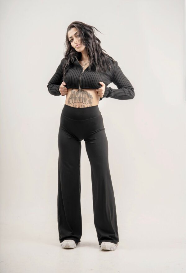 Black Gangster Club Leg Pants