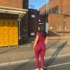 Burgundy Peach Lift Leggings