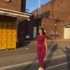 Burgundy Peach Lift Leggings