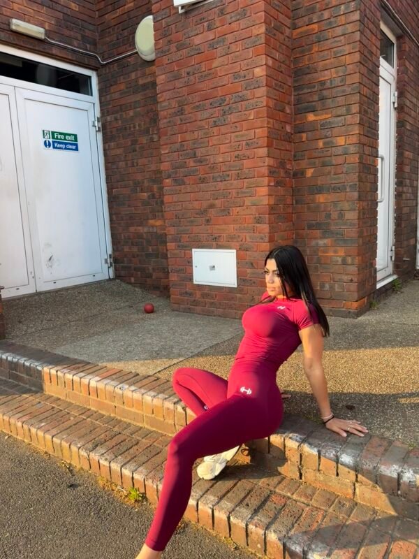 Burgundy Peach Lift Leggings