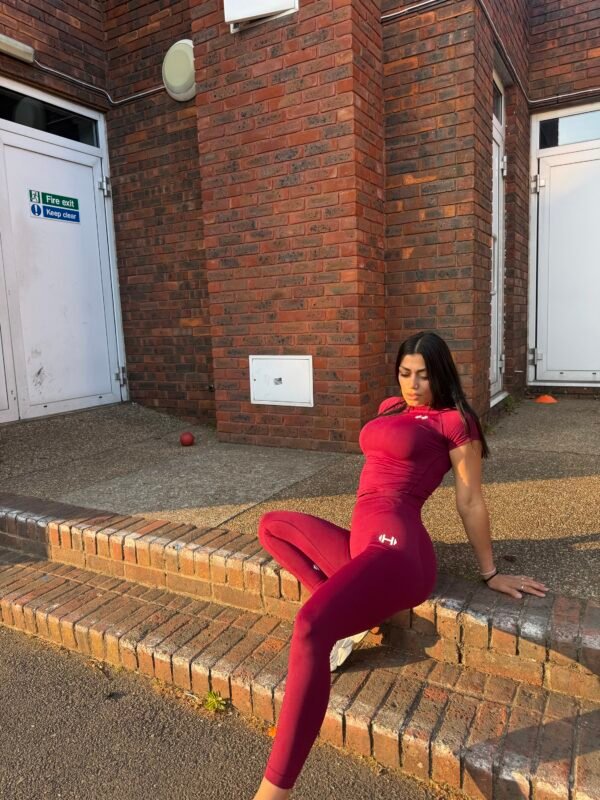 Burgundy Peach Lift Leggings