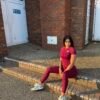 Burgundy Peach Lift Leggings