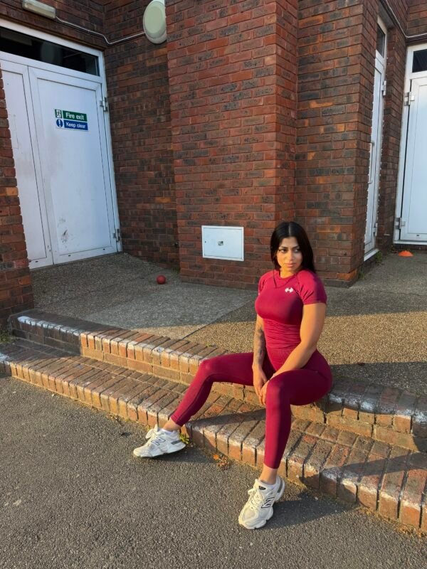 Burgundy Peach Lift Leggings